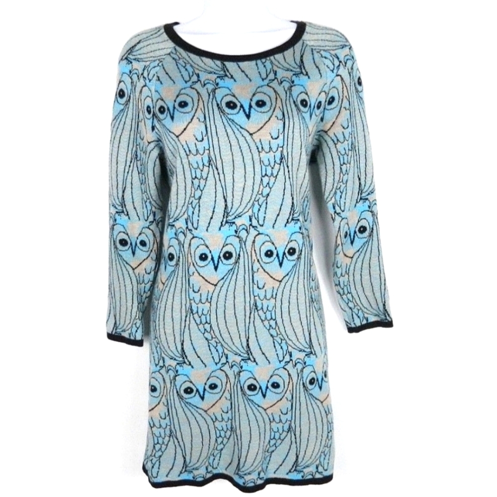 Monogram HWR Turquoise Owl Tunic Sweater